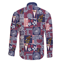 Manuia le Kerisimasi American Samoa Family Matching Off The Shoulder Long Sleeve Dress and Hawaiian Shirt Pacific Patchwork Xmas Vibes - Polynesian Pride