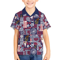 Manuia le Kerisimasi American Samoa Family Matching Off Shoulder Maxi Dress and Hawaiian Shirt Pacific Patchwork Xmas Vibes - Polynesian Pride