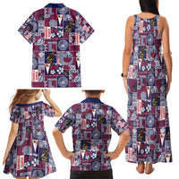 Manuia le Kerisimasi American Samoa Family Matching Tank Maxi Dress and Hawaiian Shirt Pacific Patchwork Xmas Vibes - Polynesian Pride