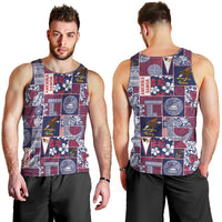 Manuia le Kerisimasi American Samoa Men Tank Top Pacific Patchwork Xmas Vibes - Polynesian Pride