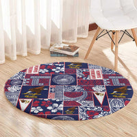 Manuia le Kerisimasi American Samoa Round Carpet Pacific Patchwork Xmas Vibes - Polynesian Pride
