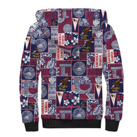 Manuia le Kerisimasi American Samoa Sherpa Hoodie Pacific Patchwork Xmas Vibes - Polynesian Pride