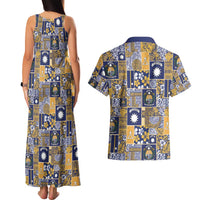 Ekamawir omo Nauru Couples Matching Tank Maxi Dress and Hawaiian Shirt Pacific Patchwork Xmas Vibes - Polynesian Pride