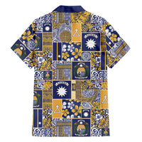 Ekamawir omo Nauru Family Matching Long Sleeve Bodycon Dress and Hawaiian Shirt Pacific Patchwork Xmas Vibes - Polynesian Pride
