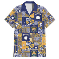 Ekamawir omo Nauru Family Matching Off Shoulder Maxi Dress and Hawaiian Shirt Pacific Patchwork Xmas Vibes - Polynesian Pride