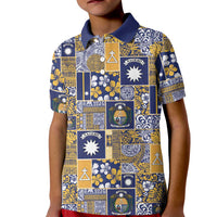 Ekamawir omo Nauru Kid Polo Shirt Pacific Patchwork Xmas Vibes - Polynesian Pride