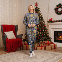 Ekamawir omo Nauru Christmas Pajama Set Pacific Patchwork Xmas Vibes - Polynesian Pride