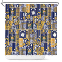 Ekamawir omo Nauru Shower Curtain Pacific Patchwork Xmas Vibes - Polynesian Pride