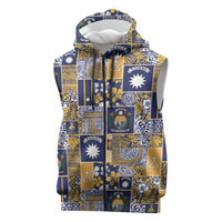 Ekamawir omo Nauru Sleeveless Zip Hoodie Pacific Patchwork Xmas Vibes - Polynesian Pride