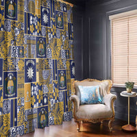 Ekamawir omo Nauru Window Curtain Pacific Patchwork Xmas Vibes - Polynesian Pride