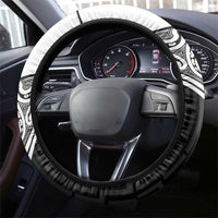 New Zealand Black Fern Steering Wheel Cover Maori Tukutuku Black-white Motif