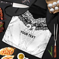 New Zealand Koru Fern Custom Apron Simple Taniko Motif LT9 White - Polynesian Pride
