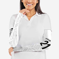 New Zealand Koru Fern Custom Arm Sleeves Simple Taniko Motif - Polynesian Pride