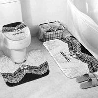 New Zealand Koru Fern Custom Bathroom Set Simple Taniko Motif LT9 Mat Set Only (3 pcs) One Size White - Polynesian Pride