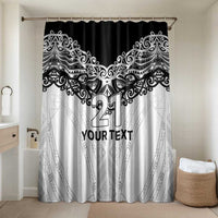 New Zealand Koru Fern Custom Bathroom Set Simple Taniko Motif LT9 Shower Curtain Only White - Polynesian Pride