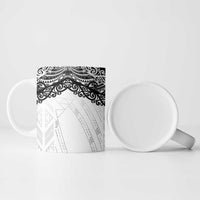 New Zealand Koru Fern Custom Ceramic Mug Simple Taniko Motif - Polynesian Pride