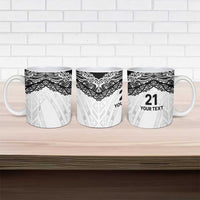 New Zealand Koru Fern Custom Ceramic Mug Simple Taniko Motif - Polynesian Pride