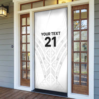 New Zealand Koru Fern Custom Door Cover Simple Taniko Motif - Polynesian Pride