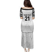 New Zealand Koru Fern Custom Family Matching Puletasi and Hawaiian Shirt Simple Taniko Motif