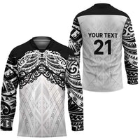 New Zealand Koru Fern Custom Hockey Jersey Simple Taniko Motif - Polynesian Pride