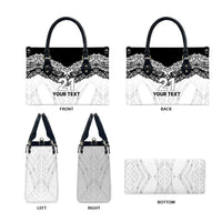 New Zealand Koru Fern Custom Leather Bag Simple Taniko Motif LT9 - Polynesian Pride