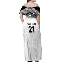 New Zealand Koru Fern Custom Off Shoulder Maxi Dress Simple Taniko Motif