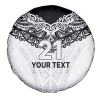 New Zealand Koru Fern Custom Spare Tire Cover Simple Taniko Motif