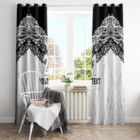 New Zealand Koru Fern Custom Window Curtain Simple Taniko Motif