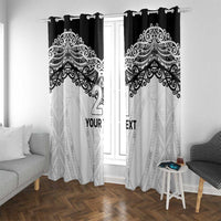 New Zealand Koru Fern Custom Window Curtain Simple Taniko Motif