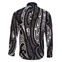 New Zealand Maori Taniko Family Matching Puletasi and Hawaiian Shirt Black Kowhaiwhai Puhoro