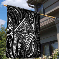 New Zealand Maori Taniko Garden Flag Black Kowhaiwhai Puhoro