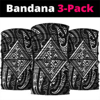 New Zealand Maori Taniko Neck Gaiter Black Kowhaiwhai Puhoro - Polynesian Pride