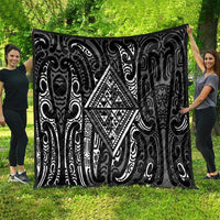 New Zealand Maori Taniko Quilt Black Kowhaiwhai Puhoro