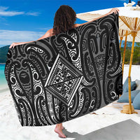 New Zealand Maori Taniko Sarong Black Kowhaiwhai Puhoro