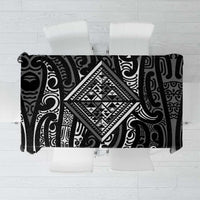 New Zealand Maori Taniko Tablecloth Black Kowhaiwhai Puhoro