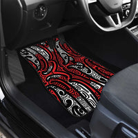 New Zealand Maori Taniko Car Mats Red Kowhaiwhai Puhoro