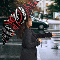 New Zealand Maori Taniko Umbrella Red Kowhaiwhai Puhoro LT9 - Polynesian Pride