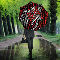 New Zealand Maori Taniko Umbrella Red Kowhaiwhai Puhoro LT9 - Polynesian Pride