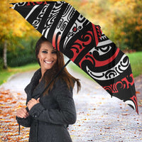 New Zealand Maori Taniko Umbrella Red Kowhaiwhai Puhoro LT9 - Polynesian Pride