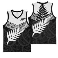 New Zealand Silver Fern Basketball Jersey Maori Koru Mixed Taniko Pattern - Polynesian Pride