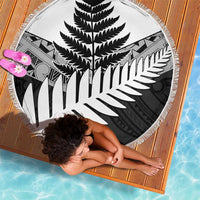 New Zealand Silver Fern Beach Blanket Maori Koru Mixed Taniko Pattern