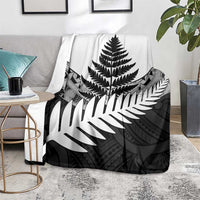 New Zealand Silver Fern Blanket Maori Koru Mixed Taniko Pattern