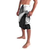 New Zealand Silver Fern Lavalava Maori Koru Mixed Taniko Pattern