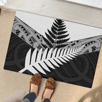 New Zealand Silver Fern Rubber Doormat Maori Koru Mixed Taniko Pattern