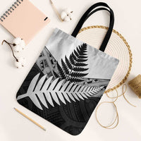New Zealand Silver Fern Tote Bag Maori Koru Mixed Taniko Pattern - Polynesian Pride