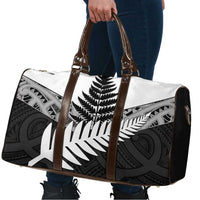 New Zealand Silver Fern Travel Bag Maori Koru Mixed Taniko Pattern - Polynesian Pride