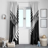 New Zealand Silver Fern Window Curtain Maori Koru Mixed Taniko Pattern
