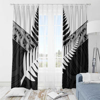 New Zealand Silver Fern Window Curtain Maori Koru Mixed Taniko Pattern