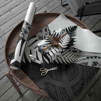 New Zealand Silver Fern Wrapping Paper Maori Koru Mixed Taniko Pattern - Polynesian Pride