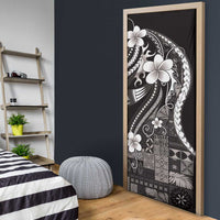 Samoa Siapo Tribal Pattern Door Cover Black Polynesian Plumeria Tapa Motif LT9 - Polynesian Pride